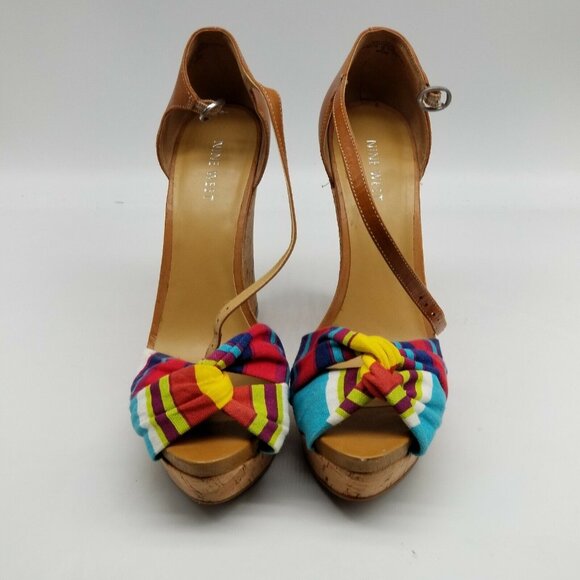 Nine West Womens Multicolor Ankle Strap Wedge‎ Platform Heel Sandals Size 9.5 M - Picture 3 of 8